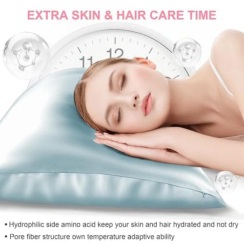 Mulberry Silk Pillow Cases 2 Pack Standard Size 20x26 Inches with Hidden Zipper, Ultra Smooth and Soft Breathable Cooling Silk Satin Pillowcase Set of 2, Better for Hair and Skin, Gifts for Women Men thumbnail 4