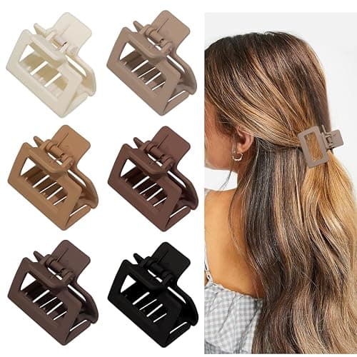 Medium Claw Hair Clips for Women Girls, 2" Matte Rectangle Small Claw Clips for Thin/Medium Thick Hair, Hair Jaw Clip Nonslip thumbnail 2