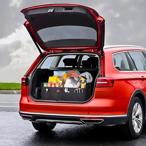 titiyiof Trunk Organizer For Suv & Sedan,Car Organizers and Storage, Waterproof Collapsible & Adjustable Straps,70L Sturdy Car Organization for Car Accessories, Tools,Sundries,2-3 Compartment（Black thumbnail 2
