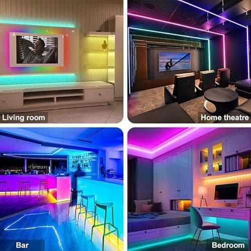 anso 100ft 50ft LED Strip Lights for Room TV PC Back Light Tape 5050 RGB Bluetooth APP USB (5m/16.4ft USB Set) thumbnail 9