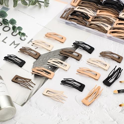 Dingion 60 Pieces Double Grip Hair Clips Metal Snap Hair Clips Grip Women Barrettes Accessories with Plastic Box for Women Girls Making Salon thumbnail 4