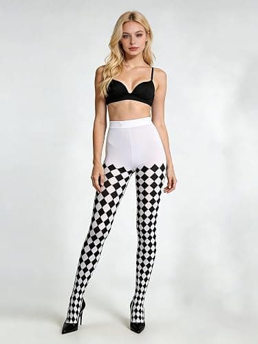 Moketiere Black and White Tights for Women thumbnail 5