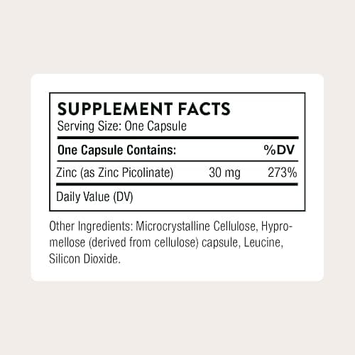 THORNE Zinc Picolinate 30 mg, Highly Absorbable Zinc, 60 Capsules | Supports Immune System, Eye, Skin, Nerve & Reproductive Health*, Trace Mineral Supplement, NSF Contents Certified thumbnail 2