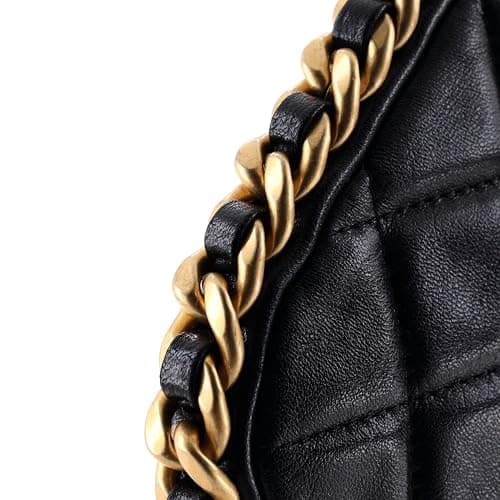 Chanel, Pre-Loved CC Chain Around Hobo Quilted Lambskin Mini, Black thumbnail 2