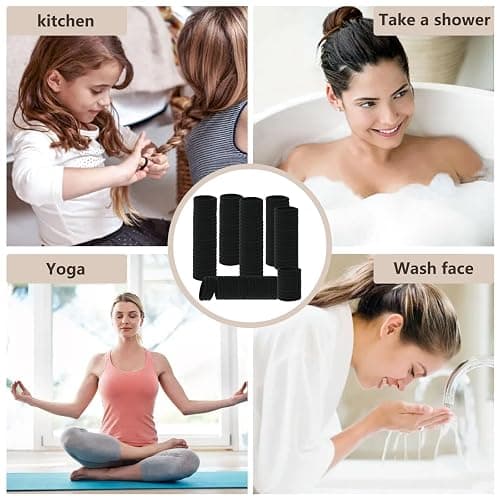 FVOLREM Hair Ties, 150 PCS No Damage, Hair Elastics Hair Accessories for Women Girls, Thick Seamless Hair Ties - Black thumbnail 7