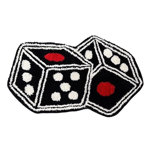 Dice Rug - 31"X23" Cool Carpet Non-Slip Flocking Floor Bath Mat for Living Room Decor, Alt Room Decor Soft Y2K Rugs Hypebeast Doormat for Bedroom - Image 1