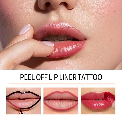 BANGFENG 4Pcs Peel Off Lip Liner Stain Set - Long-Lasting, Smudge-Proof, Waterproof Nude Matte Lip Tint, Non-Fading Peel Off Lip Color, Effortless Precision & Full Coverage, 24H Color Hold thumbnail 7