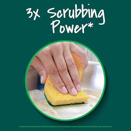 Scotch-Brite Heavy Duty Scrub Sponge, 12 Kitchen Sponges, Designed for Tough Messes in the Kitchen, Lasts 3X Longer*, Best for Cast Iron Skillets, Outdoor Grills, Flexible, Durable & Strong thumbnail 7