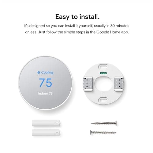 Google Nest Thermostat - Smart Thermostat for Home - Programmable Wifi Thermostat - Fog thumbnail 8