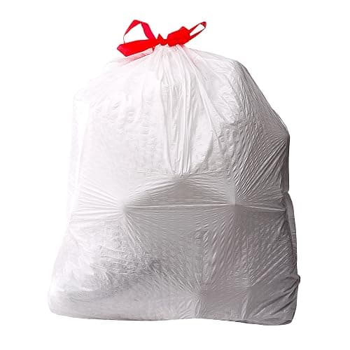 Amazon Basics 13 Gallon Tall Kitchen Drawstring Trash Bags, Flextra Strength, Clean Fresh Scent, Tear Resistant, 0.9 mil Thickness, 10% Post Consumer Recycled, 120 Count thumbnail 2