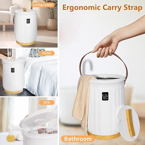 Large Towel Warmer Bucket for Bathroom, 20L Luxury Towel Warmers for SPA, Hot Towel Heater, Great Gift Idea, 1 Min Fast Heating, Safety Lock Design, Fits Two 40"x70" Towels, Bathrobes, Blankets thumbnail 7