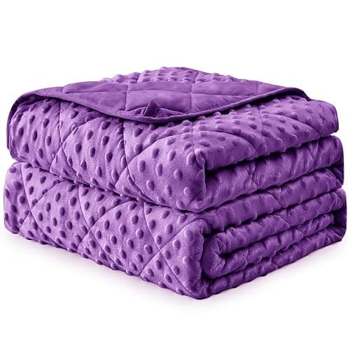 Purple Weighted Blanket for Adults 12lbs, 48"x72", Twin Full Size Cooling Minky Heavy Throw Blanket for 110-130lbs, Soft Winter Thick Big Blankets Weighted Comforter Gift for Sleeping thumbnail 9