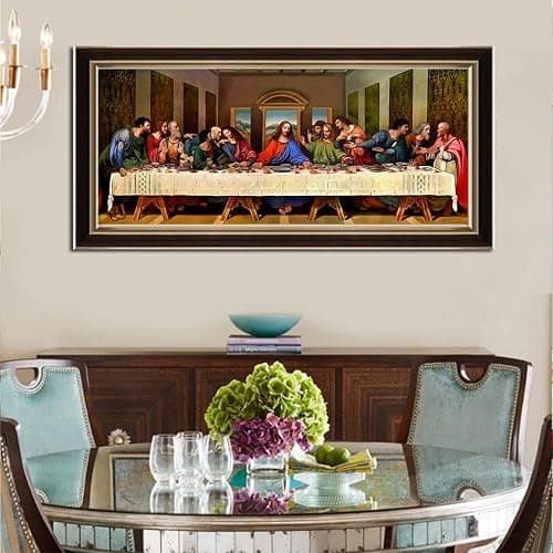 Diamond Painting by Number Kit, The Last Supper Large Size 5D Diamond Painting Picture Gem Art Craft Kit Full Drill Embroidery Painting for Home Wall Decor DIY Christmas Gift (59 x 26in) thumbnail 2