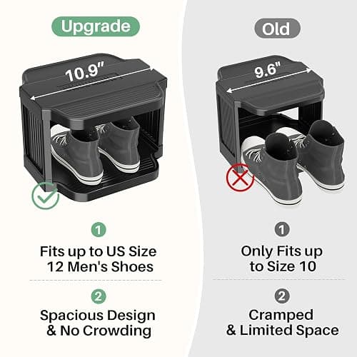 Kitstorack Vertical Shoe Rack: 8 Tiers Stackable Shoe Rack for Closet DIY Free Standing Shoe Organizer Small Shoe Shelf for Small Spaces and Narrow Spaces Plastic thumbnail 4