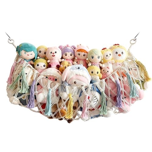 Bohemian Stuffed Animal Hammock - Large 51 Inch Toy Storage Net for Plush Toys, Nursery & Kids Room Wall Decor,Ideal Gift for Birthday Christmas. - Image 1