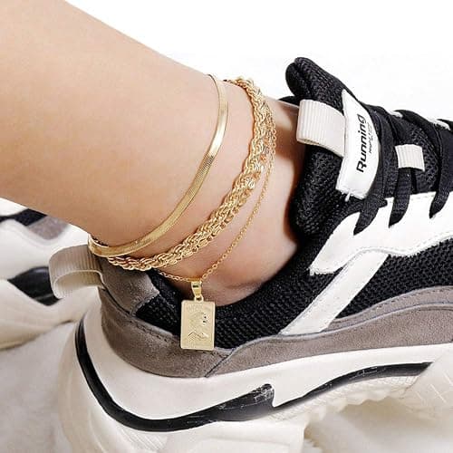 QJLE Gold Anklets for Women Waterproof,18K Gold Plated Anklet for Women Snake Chain Link Dainty Ankle Bracelets Summer Beach Jewelry thumbnail 5