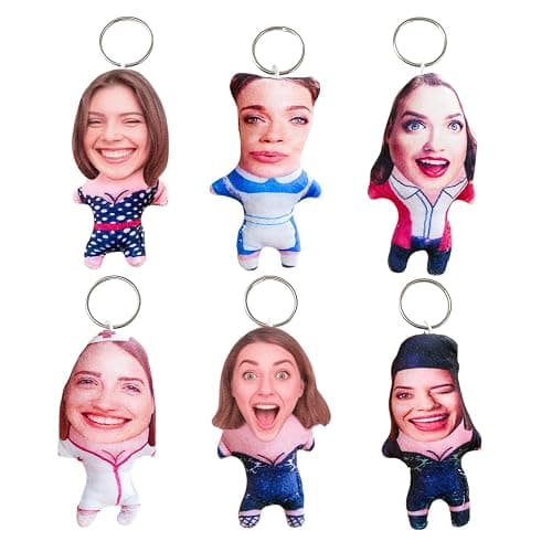 VEELU Cute Plush Keychain for Backpacks, Custom Photo Keychain, Ugly Pillow Pendant, Purse Bag Charm Gift for Men thumbnail 2