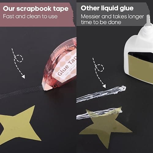 Secopad Scrapbook Tape, 4 Pack Double Sided Tape Roller for Crafts, Adhesive Glue Runner Scrapbooking Supplies Journaling School Office Teacher Supplies, 0.3IN x 26FT, Clear Light-Colored Shell thumbnail 3