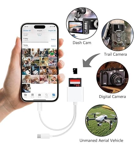SD Card Reader USB C for iPhone, iPad, SD Card Adapter for Digital Camera, Dual Interface Memory Card Reader, No App Required thumbnail 6