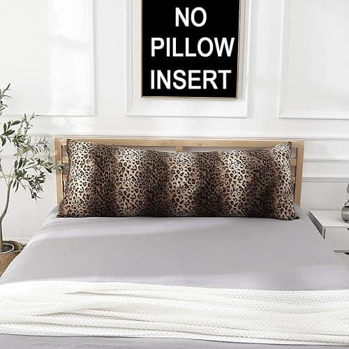 CARRIE HOME Cheetah Body Pillow Cover 20x54 Soft Plush Leopard Print Faux Fur Decorative Body Pillow Pillowcase for Home Couch Sofa (1 Pack, 20x54 inch) thumbnail 2