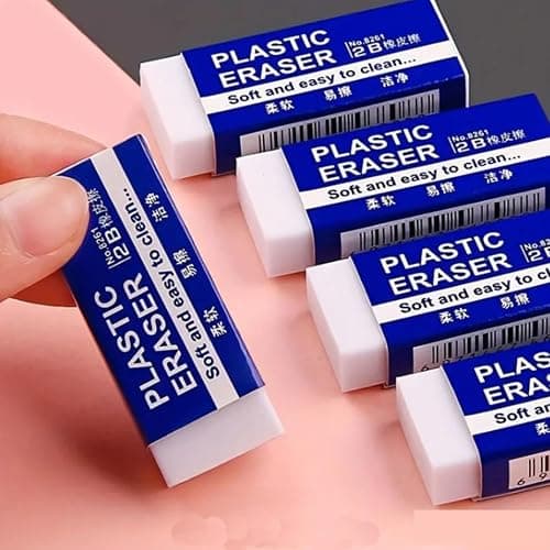 White Erasers, 12 Pack Pencil Erasers Bulk for Supplies Office Prize Gifts (White 12 Pcs) thumbnail 4