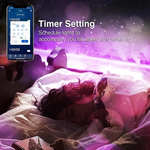 phopollo Led Strip Light 20m Compatible for Alexa & Google Home, Smart WiFi App Control, Music Sync Mode with Mic, Flexible Led Lights for Bedroom, Gaming Room (10mx2) - 20m thumbnail 7