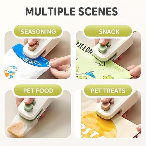 2 in 1 Mini Bag Sealer, 2026 New Rechargeable Bag Cutter and Sealer, Mini Household Pressure Sealer, Portable Small Snack Plastic Bag Sealing Machine for Chip Bags (Brown) thumbnail 3
