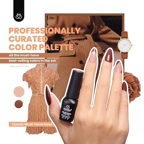 beetles 44pcs Gel Nail Polish Set - 36 Colors Colorful Muse Gel Polish Kit Pink Nude Red Yellow Green Black White Glitter Nail Kit Base Top Coat UV LED Needed Salon DIY Home Gift for Women thumbnail 5