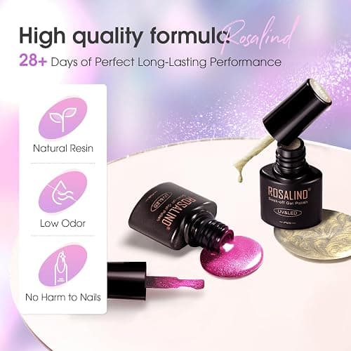 ROSALIND 8 Color Cat Eye Gel Nail Polish, Galaxy Red Purple Blue Cateye Gel | with Magnet Stick, Magnetic Cats eye Glitter Effect, Holographic catseye Collection, Soak Off UV LED Cured Gel Polish thumbnail 6