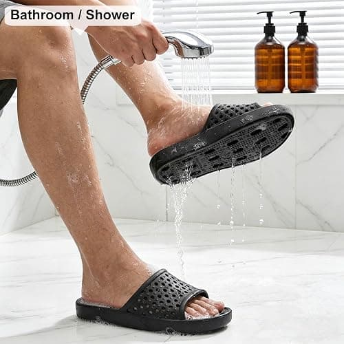 Xomiboe Shower Shoes Men Quick Drying Women Shower Sandals Non-Slip Comfortable House Slippers Bathroom Hotel Flip Flops Slides With Students Gym thumbnail 2