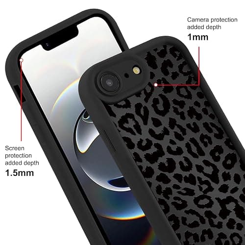lioscre Cute Cheetah Print Phone Case for iPhone 16e / 17e 6.1", Black | Aesthetic Luxury Leopard Pattern Design Cover Shockproof Soft Slim TPU Full Camera Lens Protective Funda for Women Girls Men thumbnail 4