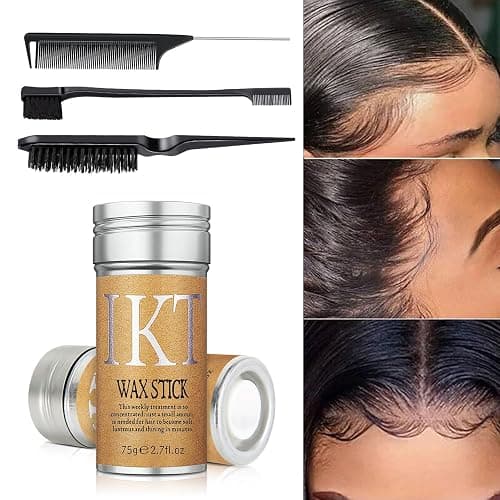 PasaRose Hair Wax Stick, Slick Back Styling Set for Puffs and Wigs - 4 Combs: Edge Brush, Rat Tail for Separation, Loose Hair Brush, Non-Greasy Finish for Styling thumbnail 5