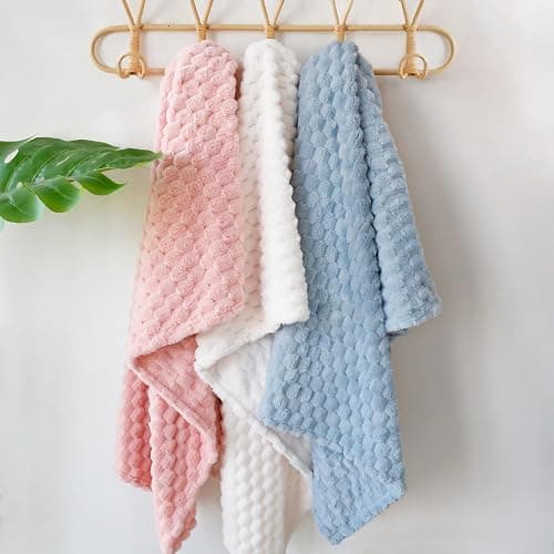 HOMRITAR Baby Blanket for Boys or Girls 3D Jacquard Fluffy Fuzzy Soft Warm Cozy Flannel Fleece Warm Blanket for Nursery, Stroller Toddler Bedding (30 x 40 Inch, Blue) thumbnail 7