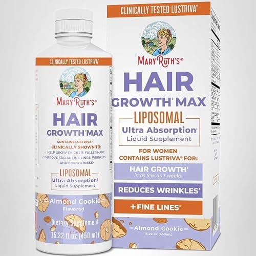 MaryRuth Organics Women's Hair Growth MAX Liposomal | with Lustriva® + Biotin 10000mcg + Pumpkin Seed Oil | Thicker Hair | Hair Care | Wrinkles, Fine Lines, Skin Care | Ages 18+ | 15.22 Fl Oz thumbnail 10