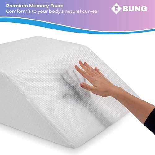 Ebung Memory Foam Leg Elevation Pillow - Support Pillow to Raise Feet for Better Elevation, Circulation, Leg Swelling Wedge Design for Comfort and Recovery thumbnail 7