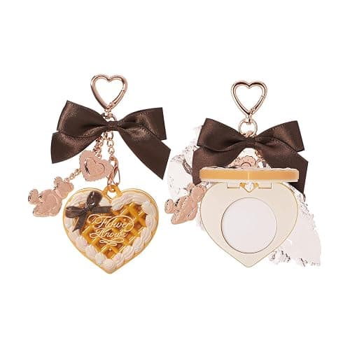 Flower Knows The Sweetie Bear Collection Setting Powder,Cute Bag Charms Purse Keychain,Makeup & Setting Compact and Puff Pressed Powder,Pore Blurring Backed,Gift for Women,0.09 Oz(02 Cookie) - Image 1