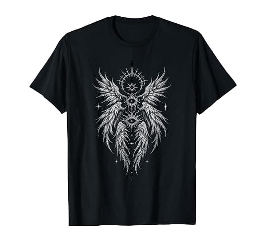 Seraphim Enoch Angel Seeing Eye Wings Grunge Alt Aesthetic T-Shirt - Image 1
