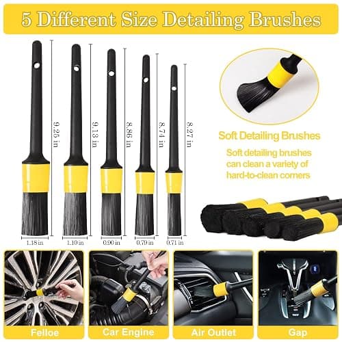 TTRCB 27Pcs Car Detailing Kit, Car Detailing Brush Set, Auto Detailing Drill Brush Set, Car Detailing Brushes, Car Wash Kit, Car Accessories, Car Cleaning Tools Kit for Interior, Exterior, Wheels thumbnail 3