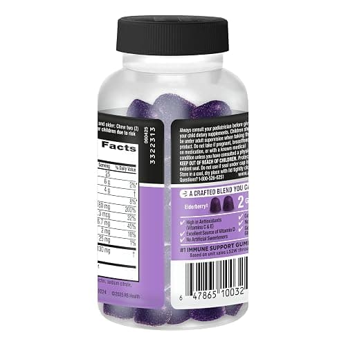 Airborne Elderberry + Zinc & Vitamin C Gummies for Adults, Immune Support with Antioxidants Vitamins C, D & E, 130 Count, Elderberry Flavor thumbnail 13