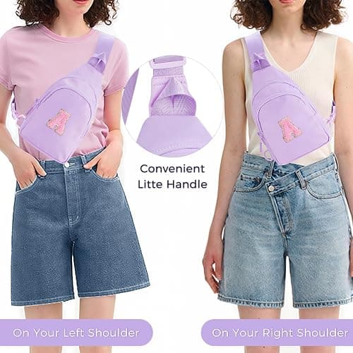 Fystdtote Gifts for Teen Girls Kids | Birthday Gift for 3 4 5 6 7 8 9 10 11 12 13 14 Year Old Girl,Crossbody Sling Bag Backpack Fanny Pack Purse,Cute Trendy Stuff - Lavender,A thumbnail 2
