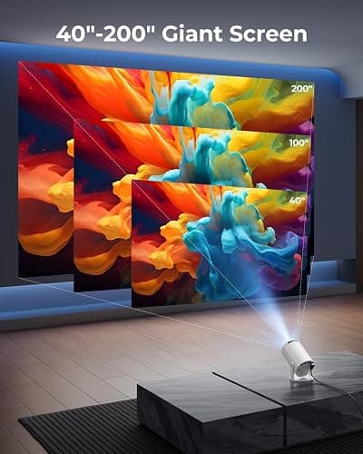 [Built-in Apps & 2026 Upgraded] Mini Projector 4K 1080P Support | 20000 Lumens Portable Projector with Android 14, Auto Keystone, WiFi 6, Bluetooth 5.4, Rotatable 180° for Bedroom/Indoor thumbnail 7
