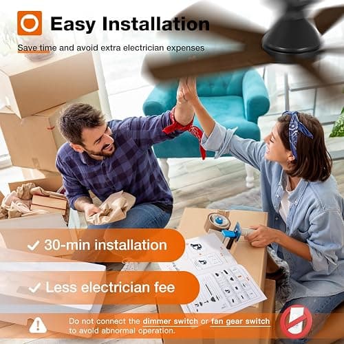 addlon Ceiling Fans with Lights, 42 Inch Low Profile Ceiling Fan with Light and Remote Control, Flush Mount, Reversible, 3CCT, Dimmable, Quiet, Black Small Ceiling Fan for Bedroom Indoor/Outdoor Use thumbnail 8