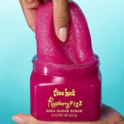 Tree Hut Raspberry Fizz Shea Sugar Scrub, Exfoliating, Hydrating & Moisturizing Body Scrub with Shea Butter & Nourishing Essential Oils, Smooth & Soften Skin, 18 oz thumbnail 3