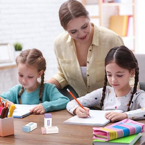 Morandi Erasers, 12 Pack Aesthetic Block Pencil Erasers – Soft Neutral Colors, Smudge-Free Latex-Free Erasers for School, Office, Journaling & Drawing thumbnail 7