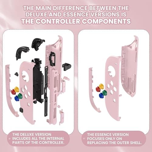 eXtremeRate Replacement Shell Buttons for Joycon 2, Housing Faceplate Case + Decorative Strips + ABXY Direction Keys + Tools for Nintendo Switch 2 Controller - Essence Version - Cherry Blossoms Pink thumbnail 5