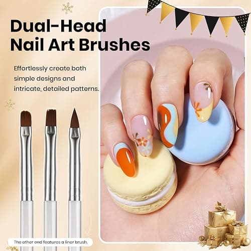 Beetles 31pcs Nail Art Brushes, Dotting Tools, Nail Art Pens, Dust Brush, Striping Liner Fingernail Drawing Pens with Palette Holder All in One for Starter Manicure Design Set thumbnail 5