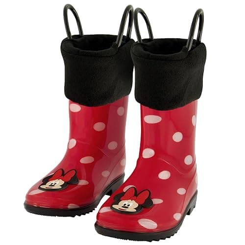 Disney Girl's Minnie Mouse Toddler Rain Boots with Soft Removable Liner Snow - Image 1