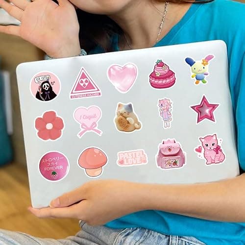 62pcs Cutecore Stickers Pink Y2K Millennium Cute Macaron Colored Graffiti Sticker for Children Girls, Boys, Teenagers, Adult Water Bottles, Laptops, Suitcases, Birthday Party Supplies, Mother's Day thumbnail 2