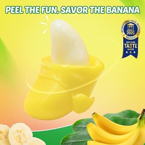 AMOS Peelerz Gummy Sweets, Banana Peelable Christmas Sweets Candy Gift, 3D Fun Peeling Fruit Gums Candy, Real Fruit Juice Made Chews Snacks Sweet for Party Celebration- Box Package 240G thumbnail 7