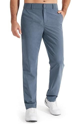 Libin Mens Golf Pants Stretch Work Dress Pants 30"/32"/34" Quick Dry Lightweight Casual Comfy Trousers with Pockets - Image 1